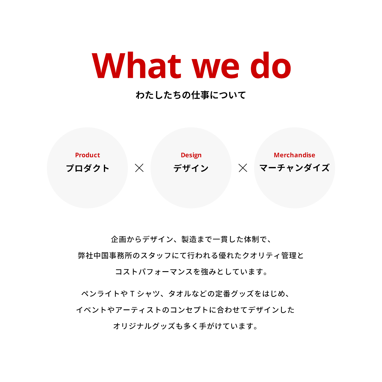 What we do わたしたちの仕事について